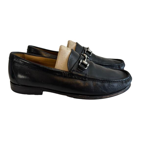 Peter Millar Loafer Shoes Men 10M Black Leather Horse Bit Slip On Driving Casual